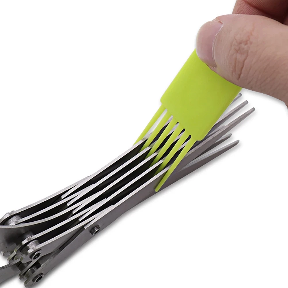 Professional Stainless Steel 5 Blades Kitchen Herb Scissors Shredder Scissors