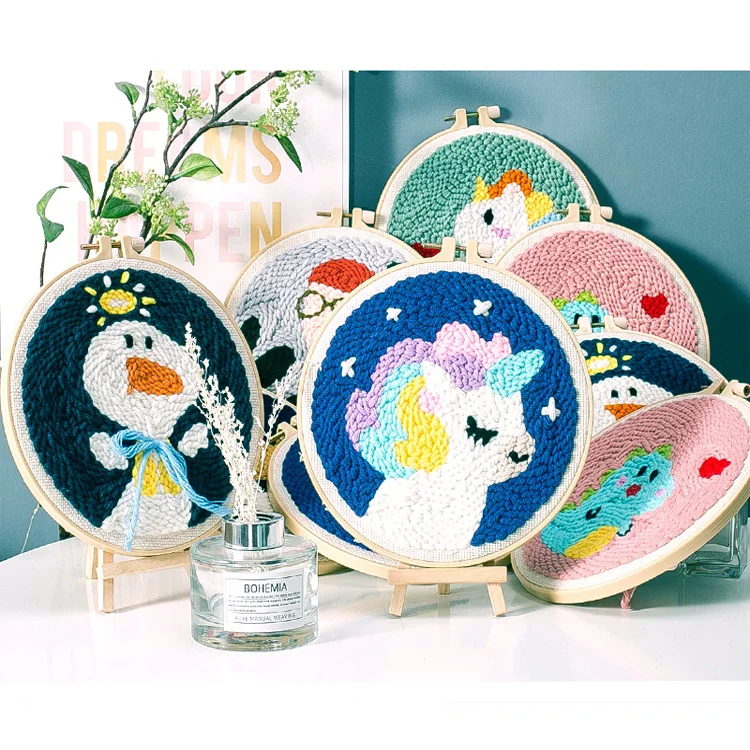 
Wholesale High Quality Handmade Needlework Embroidery Sets DIY Punch Needle Kit For Beginners 