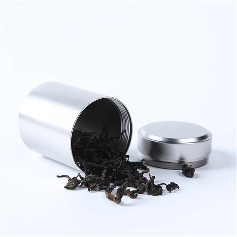 70ML 140ML Solid Color Airtight Smell Proof Container Aluminum Herb Stash Metal Sealed Can Tea Jar Tobacco Storage Boxes