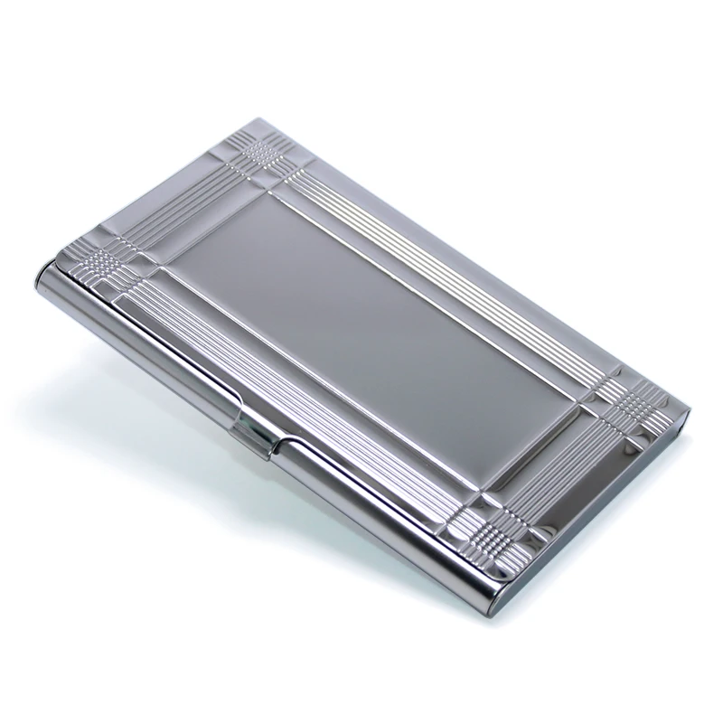 Card Wallet Box Holder Silver Cross Credit Bank Stainless Steel Name Card Case Cardholder Various Styles Blank Metal Card Case