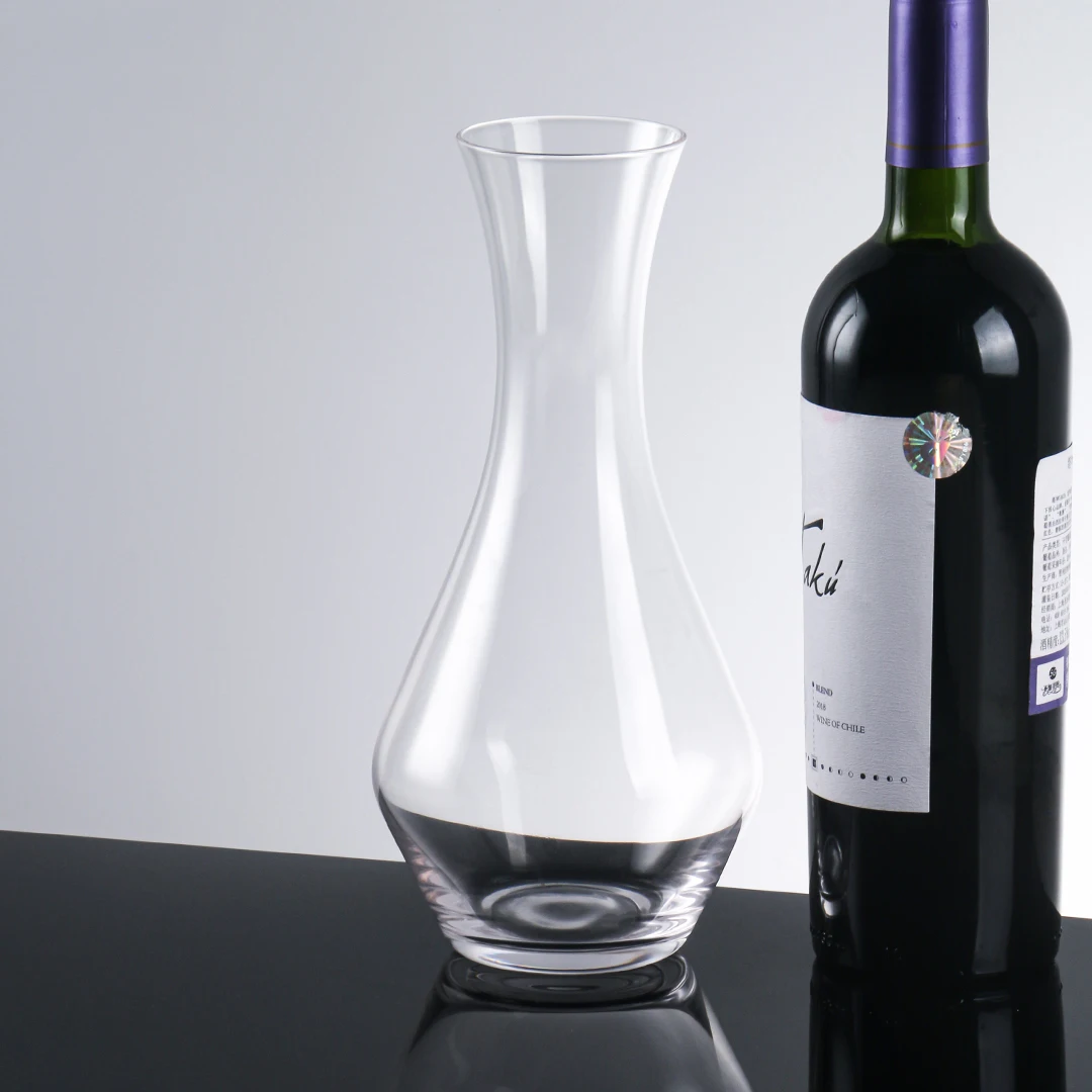 Private Label Custom Hand Blown Clear Glass Wine Carafe Wine Decanter As a Gift Or At Home