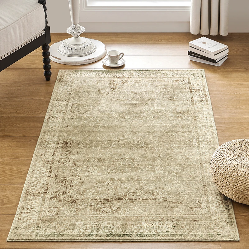 machine washable Vintage Rug Indoor Floor Cover Print Distressed Carpet Brick  Kitchen Living Room Bedroom Dining Room