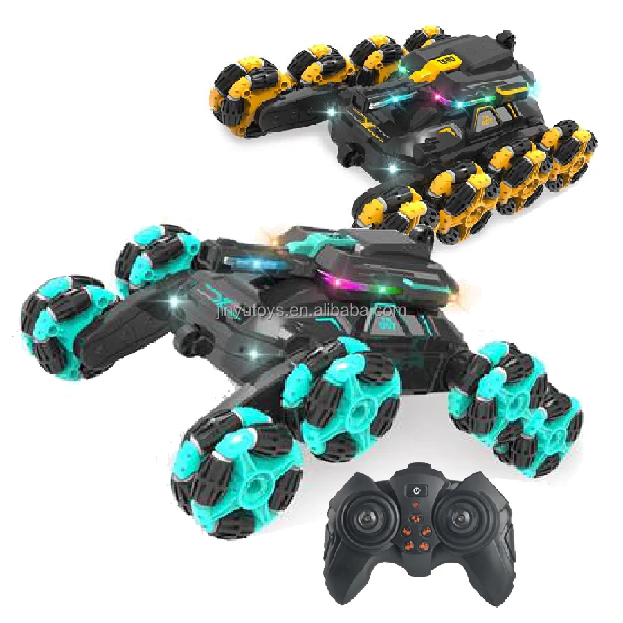 New Design Remote Control Drift Car Stunt Trucks 8 Wheels RC Stunt Tank Cars Climbing Car With LED Light And Music For Boys gift