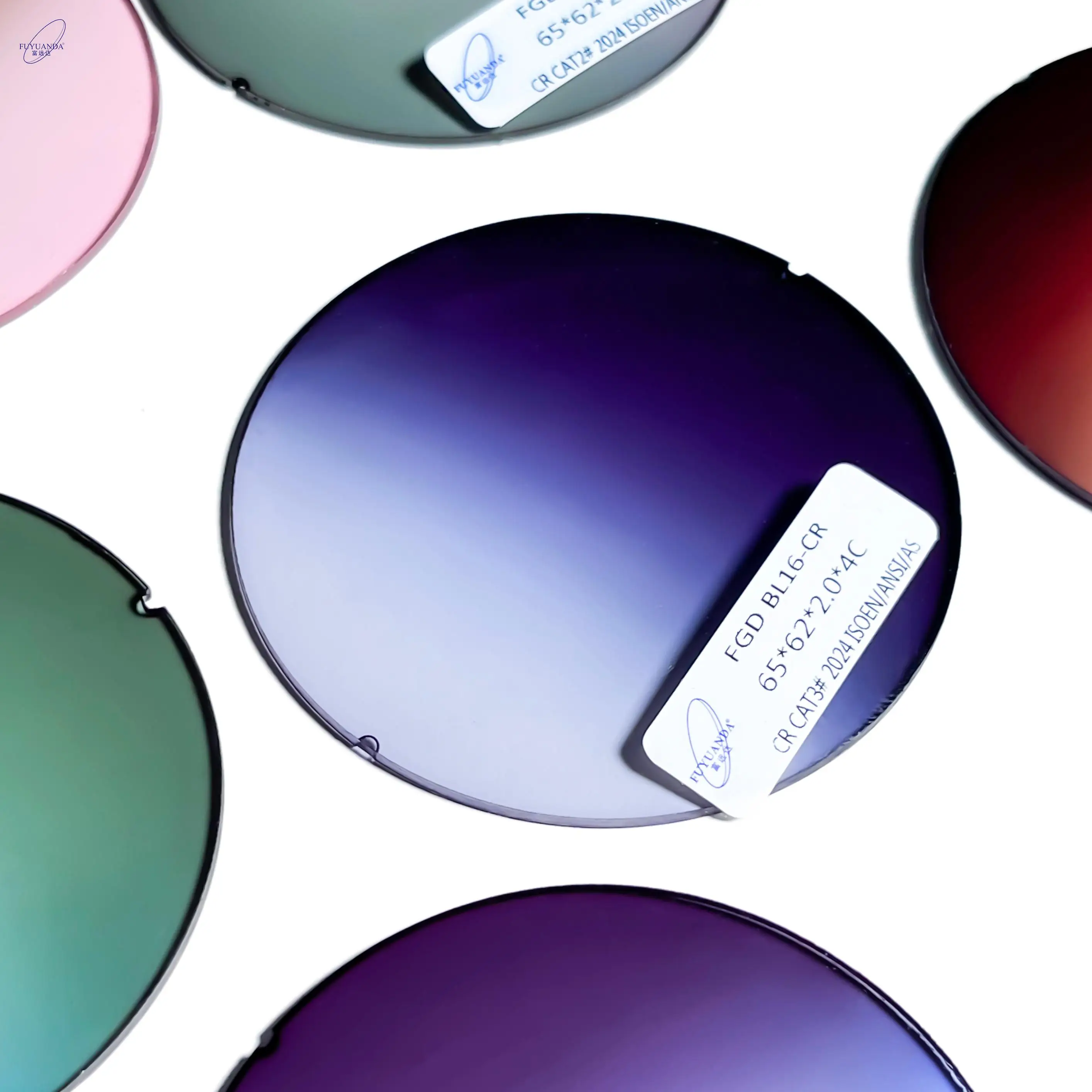 Fashion Sunglasses  Round Gradient Color Lens Cr39 Gradient Tinted Color Sunglasses Lenses