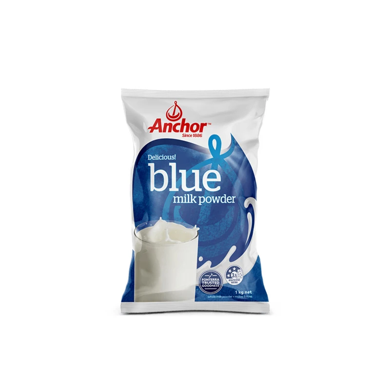Anchor Blue Whole Milk Powder 1kg Sachet Fresh Wholesale Price New Zealand Manufacturers Powder Milk For Sale