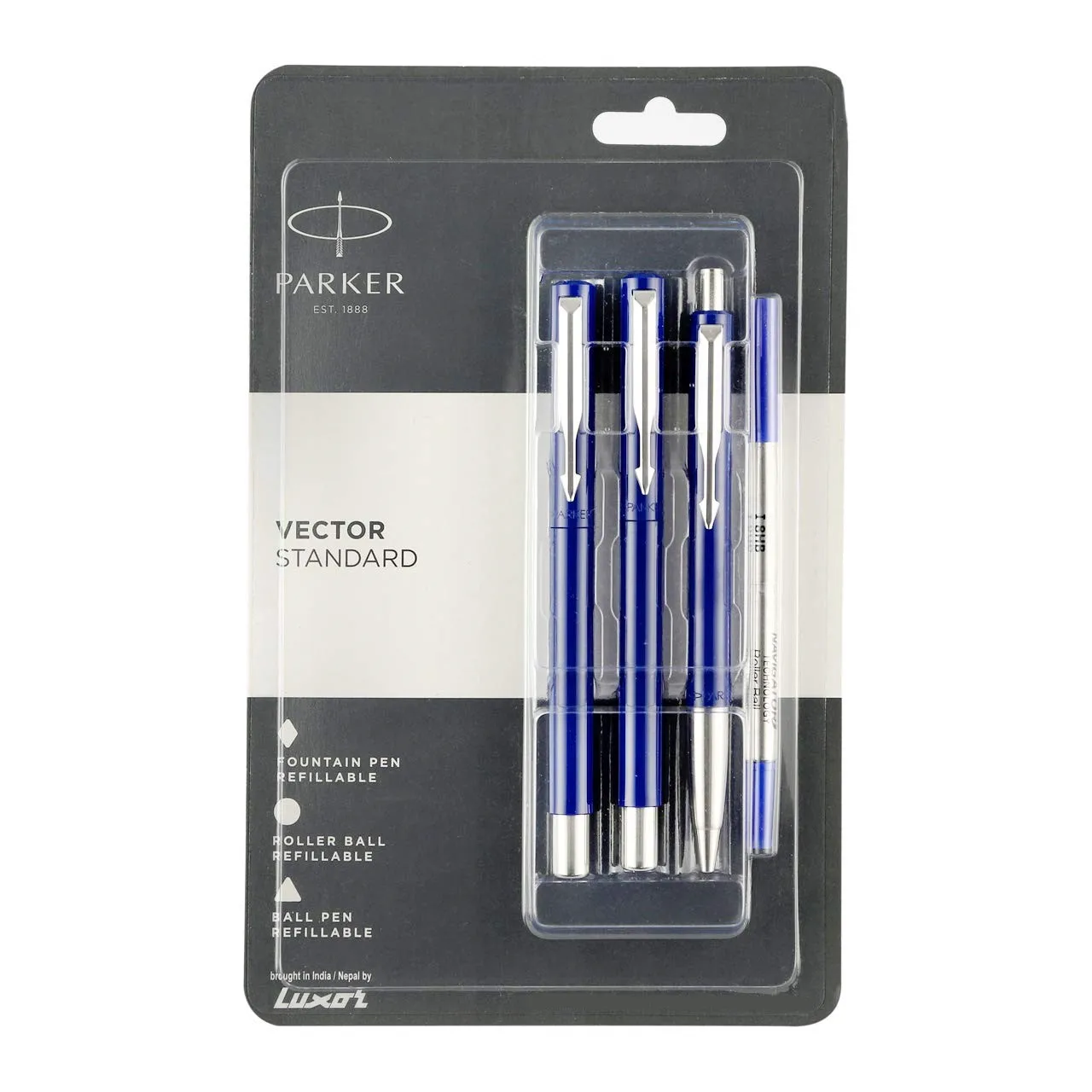 Ballpens Rollerball Pen Fountain pen parker vector standard chrome trim blue body custom logo promotional parker pen set