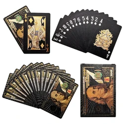 Custom Waterproof Plastic Poker Logo Printing Factory Manufacturer Black And Gold Playing Cards