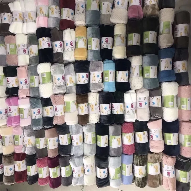 Промоакция Удобные однотонные фланелевые одеяла из кораллового флиса с принтом кровати однотонное