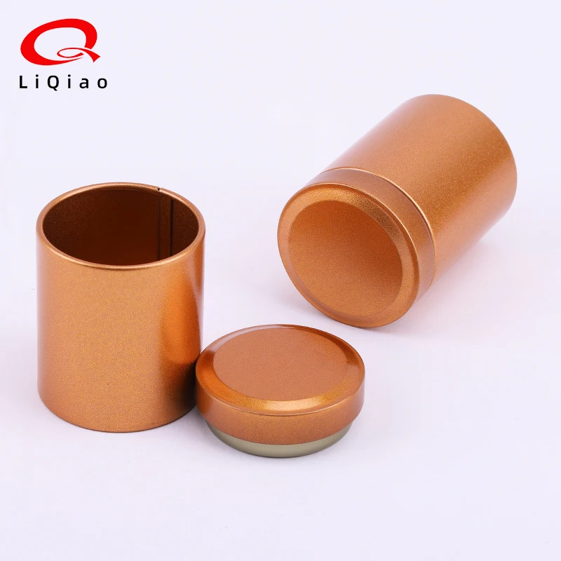 Grade Coffee Candy Containers Storage round metal Packaging Leaf  Can tea aluminium  tin box packaging  food grade for cookies