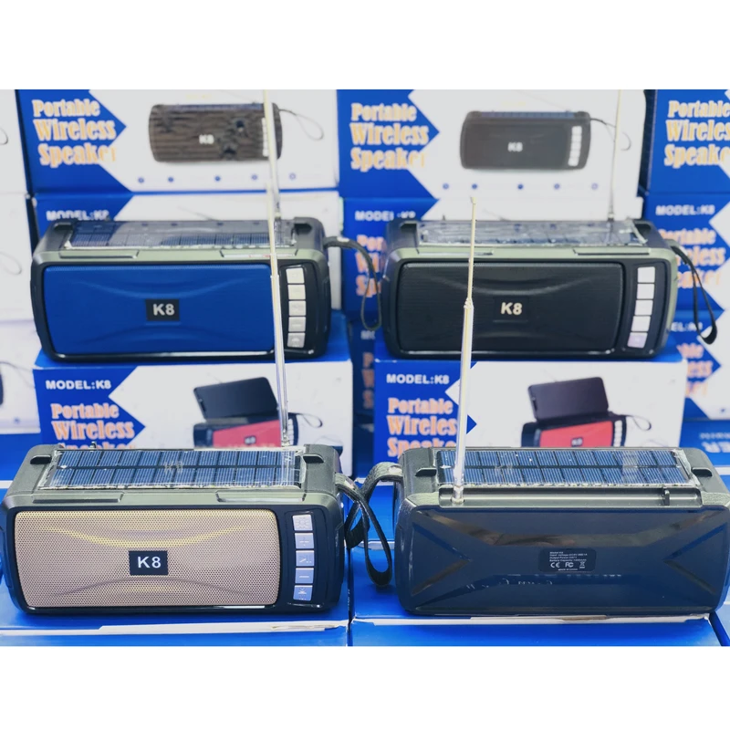 top selling products 2022 K8 Outdoor Portable Solar Powered Wireless BT Speaker With Phone Holder And LED Torch