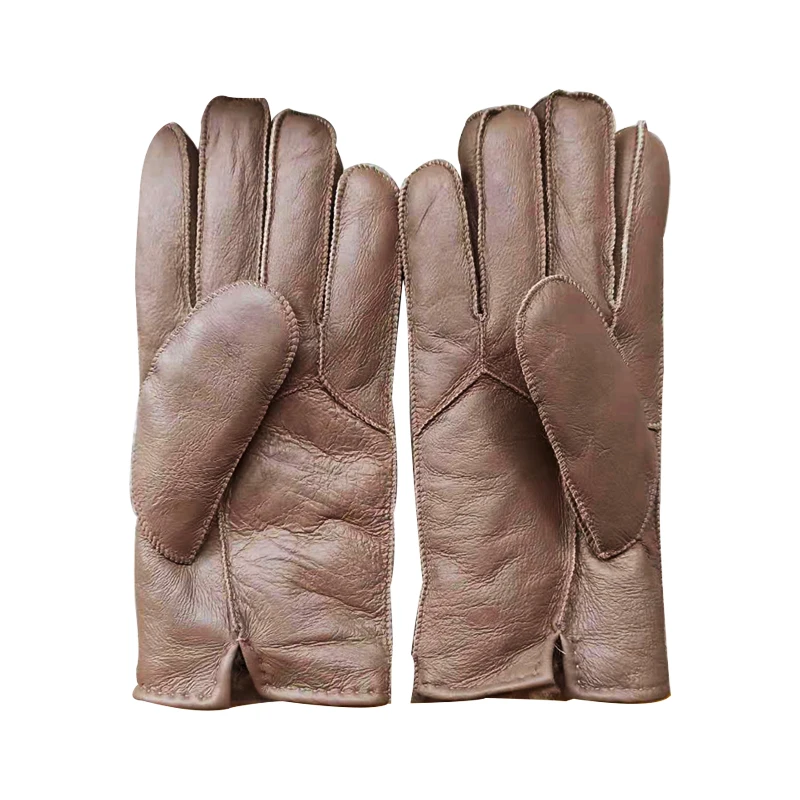 2021 новые популярные товары, лидер продаж, высококачественные зимние кожаные перчатки верблюжьего цвета
