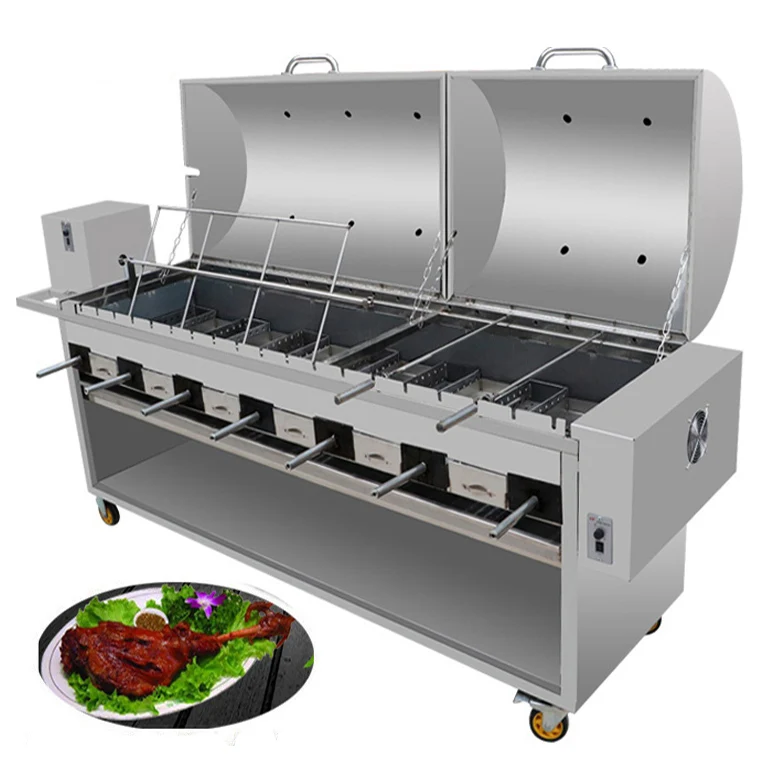 High Quality Automatic rotating charcoal barbecue grill machine automatic rotating bbq grill