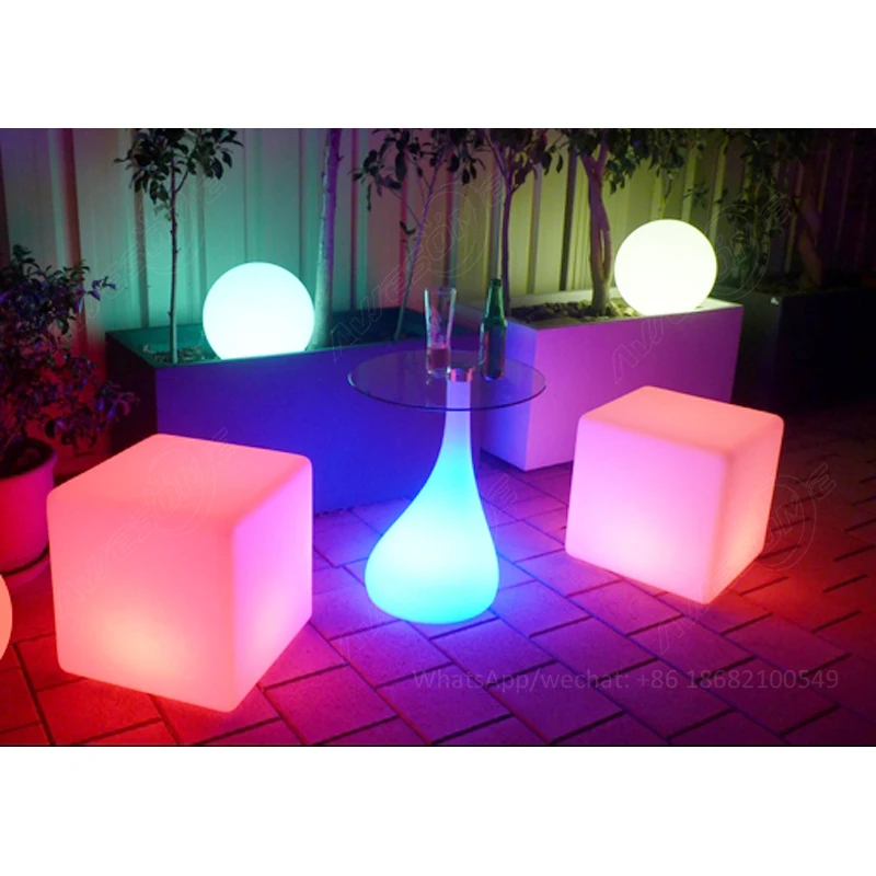 led illuminated square terrace table furniture (cb400)
