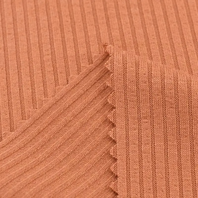 High elastic 30S rayon spandex rib fabric soft feeling breathable knitting fabric