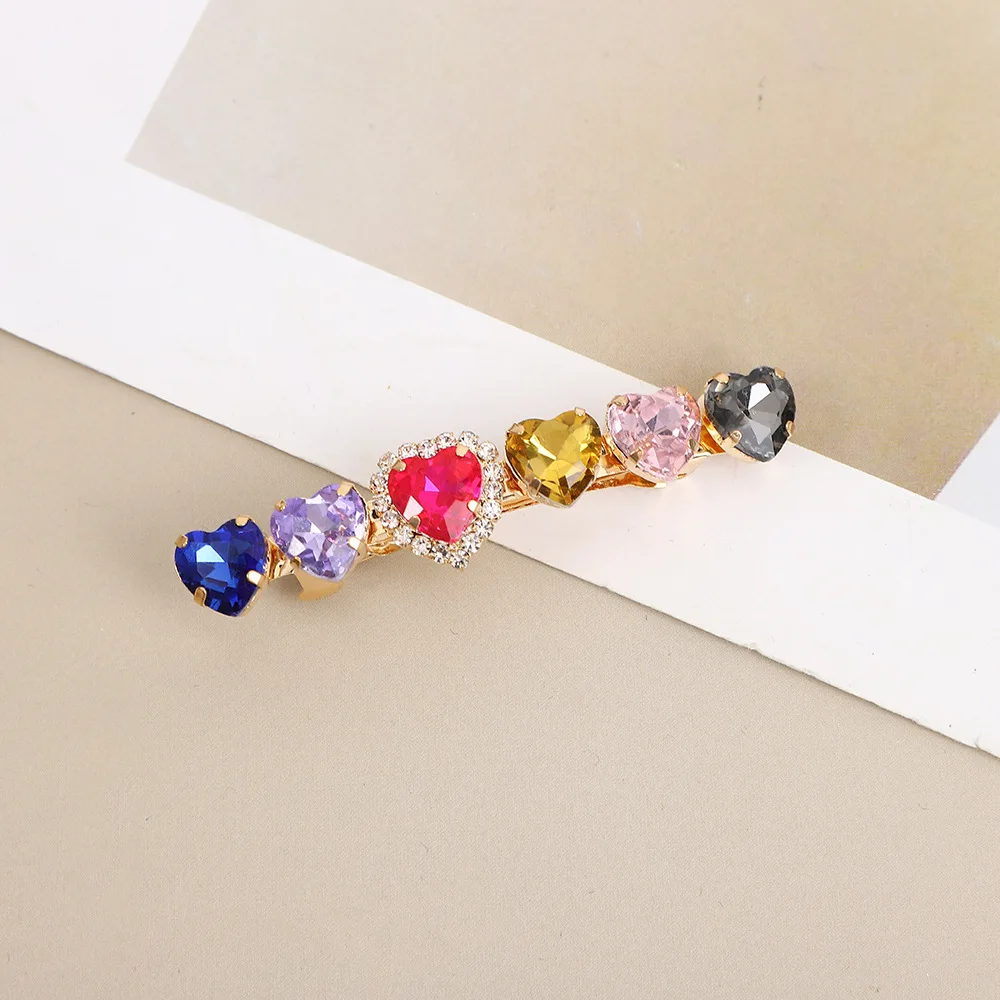 Retro Baroque Crystal clips hair accessories Gem Hairpins Rhinestone Velvet hair Barrettes Luxury Women Crystal Hairpin
