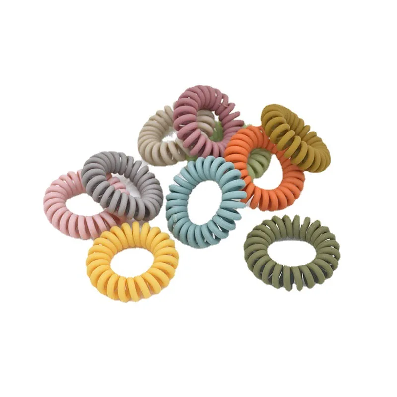 INS 3.5cm Telephone Wire Elastic Hair Band  Cord Rubber Band Hair Tie Stretch Head Band