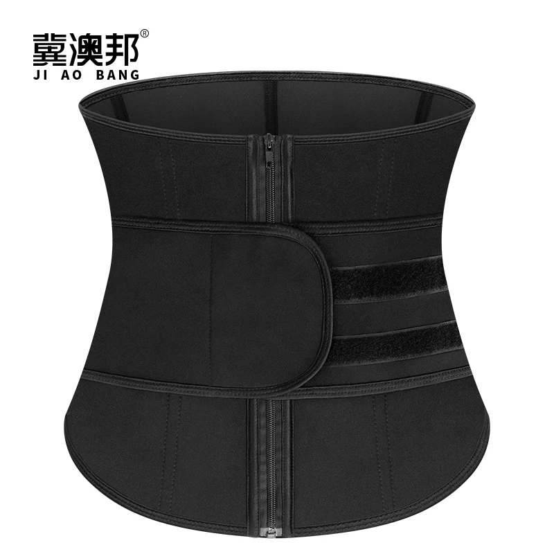 Новинка 2021, фирменная этикетка с принтом логотипа, женский тренировочный тренажер для похудения с двойным поясом, неопреновый тренажер для талии