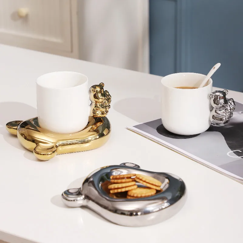 300ml Bear Design Ceramic Coffee Mugs Coffee Water Cup Tea Mug Gift Set