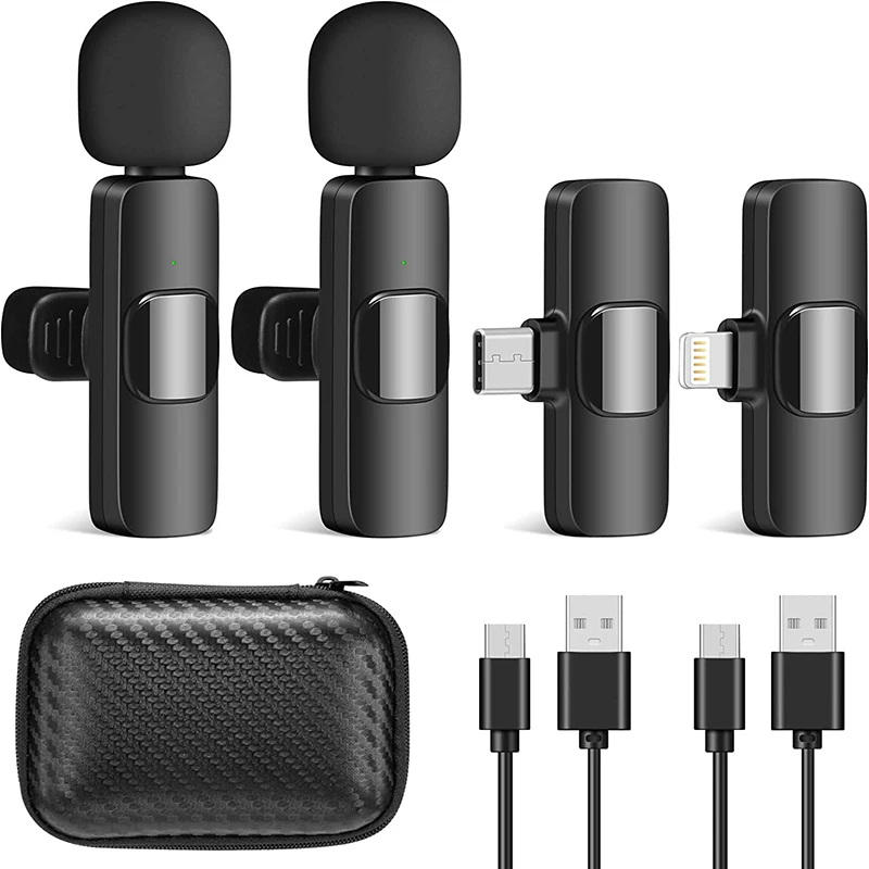 Cmeeting 2022 Wireless Lavalier Microphone Portable Audio Video Recording Mic For IPhone Live Broadcast Gaming Mic