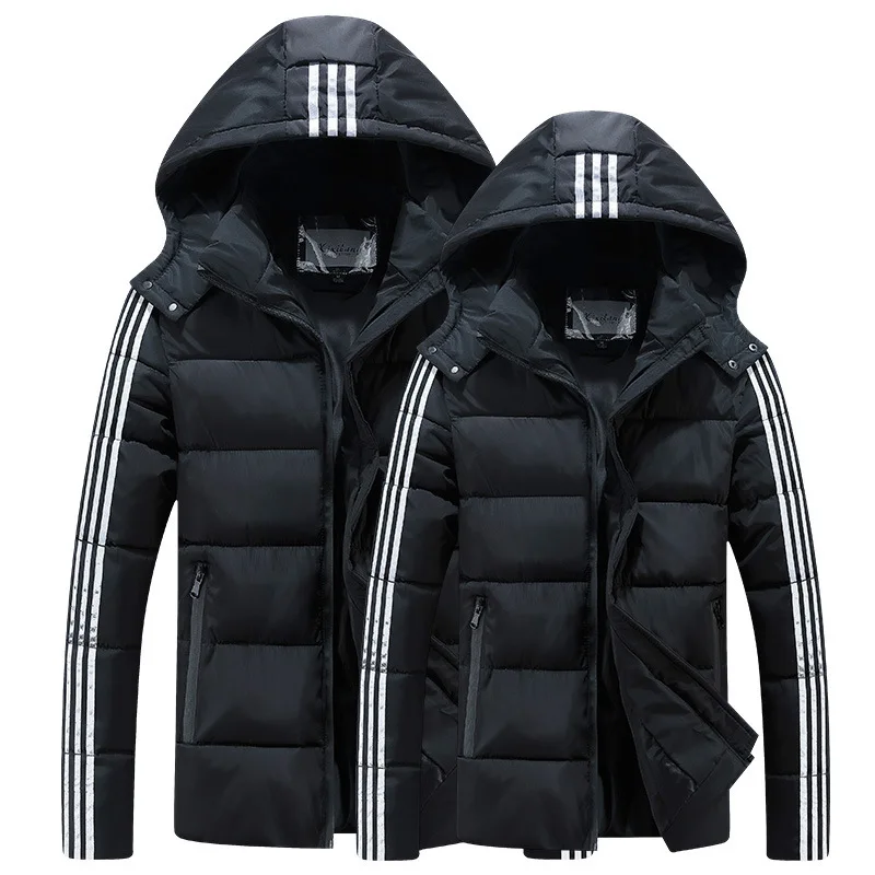 Winter warm Men jacket coat outerwear With Fur Quilted Padded Wadded Windbreaker Mens Coat Parkas Overcoat Hooded