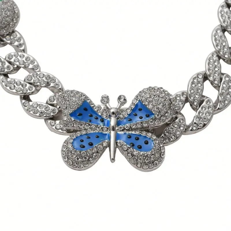 Fashion necklaces cuban link custom necklace gold plated jewelry butterfly