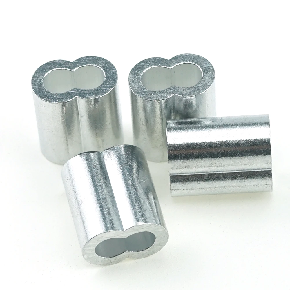 Wire Rope Aluminum Sleeves Clip Fittings Cable Crimps Double hole aluminum ferrule