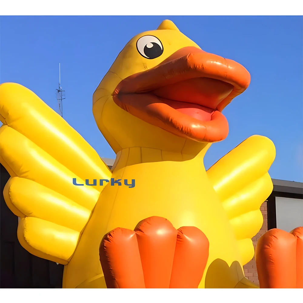 Inflatable yellow animal duck with sunglasses and wings promotion for advertising