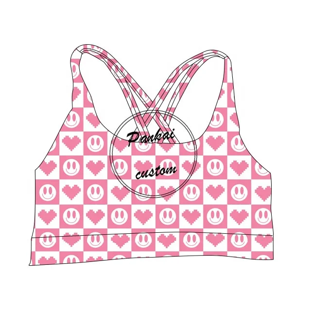 Custom Baby Girl Clothing Set Multi Solid Color Graphic Print Fitness Yoga Wear Baby Girl Sports Hot Kids Gym Bra