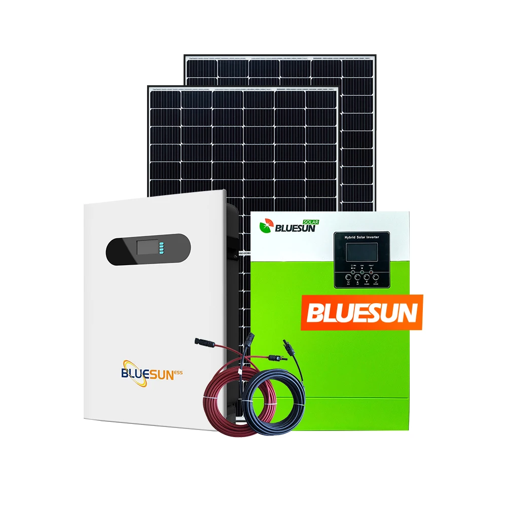 BLUESUN 5.5kw hybrid system with solar battery 48v 200ah 100ah wall mounted for solar systems factory price
