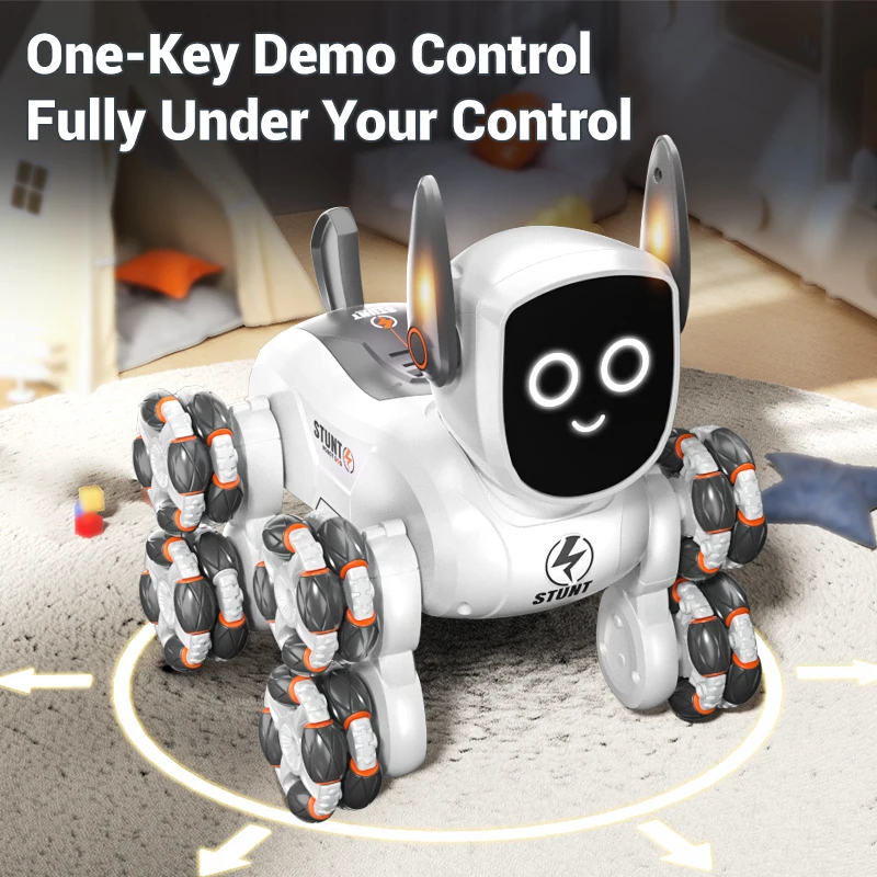 JJRC Q193 Eight-wheel Multi-function Dual Remote Control Robot Dog Toy Watch Hand Gesture Remote Control RC Stunt Cars