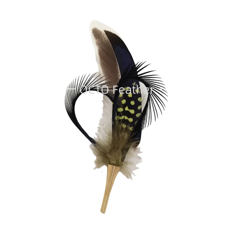 Luxury Decorative High Quality Goose Duck Guinea Feather Trim For Fedora Hats Feather Picks