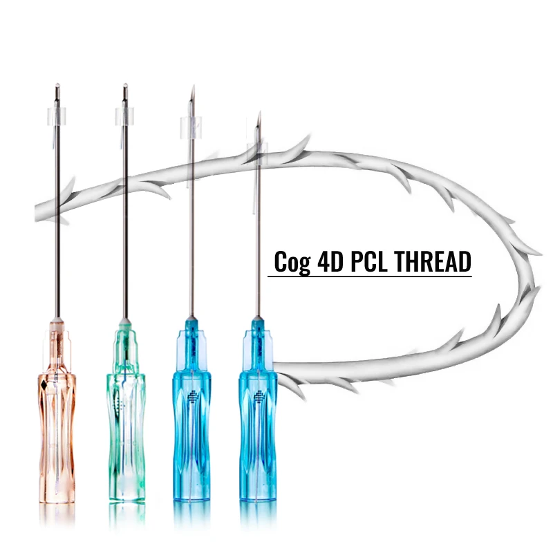 Wholesale price beauty skin care good price v-line barbed suture 4d cog 19g 100mm pcl thread lifting korea