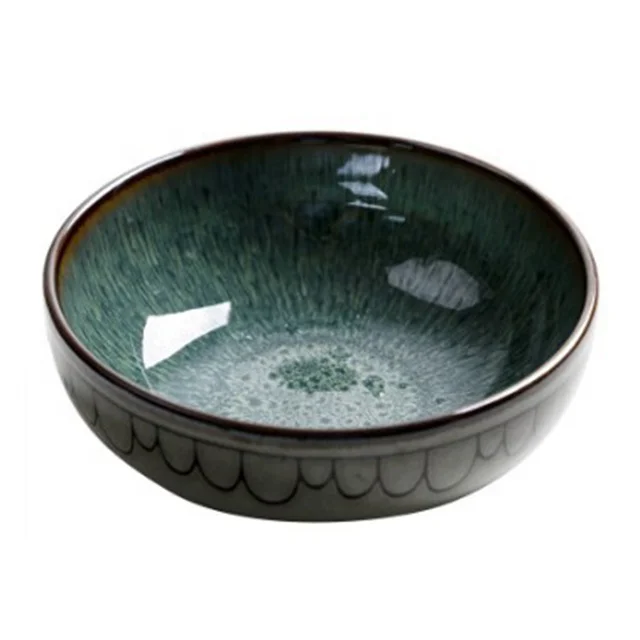 Japan and South Korea style ceramic noodle bowl Glazed fruit salad bowl ceramic soup bowl