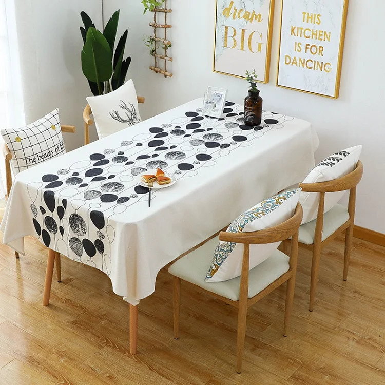 Waterproof Custom Design Rectangular Linen Cotton Table Cloth Polyester Tea Table Cloth