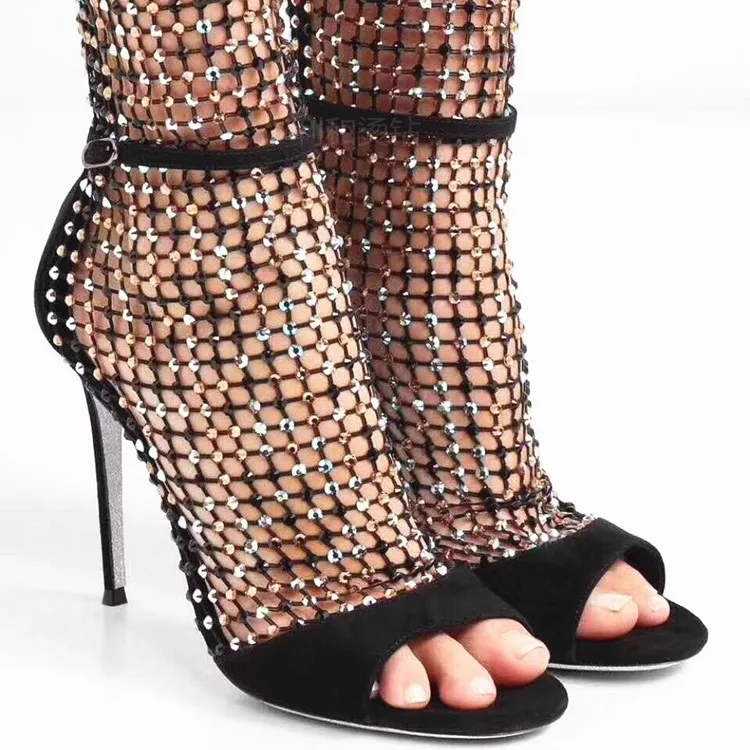 4 Way Stretchy Glitter Beaded Mesh Rhinestone Tulle Mesh Cloth Women Dress Shoes Use Drill Beading Mesh Drill Strass  Fabric