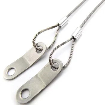 Anshun High Quality Custom Aisi 304 Stainless Steel Wire Rope Lanyards With Sides Loop