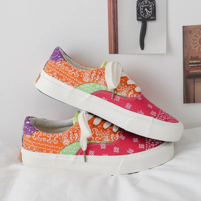 Colorful women canvas shoes hot sale durable flat women casual shoes