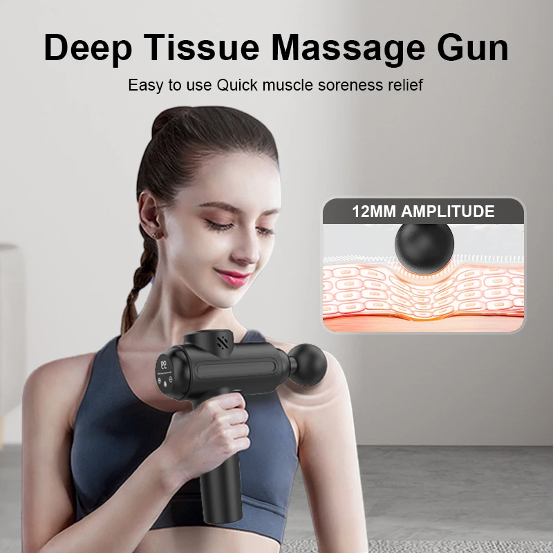 Factory Price Cheap Fascia Gun Portable Cordless Electric Rechargeable Deep Tissue Vibration Relax Relieve Fatigue Massage Gun
