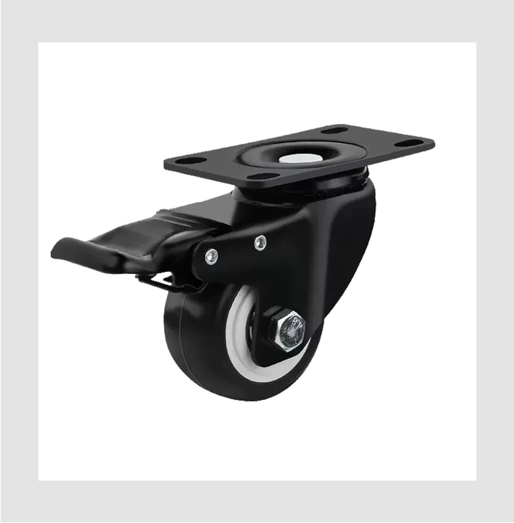 Вращающийся ролик для мебели, колесо 50 мм, ролик из ПВХ/ПУ/ТПР с тормозом