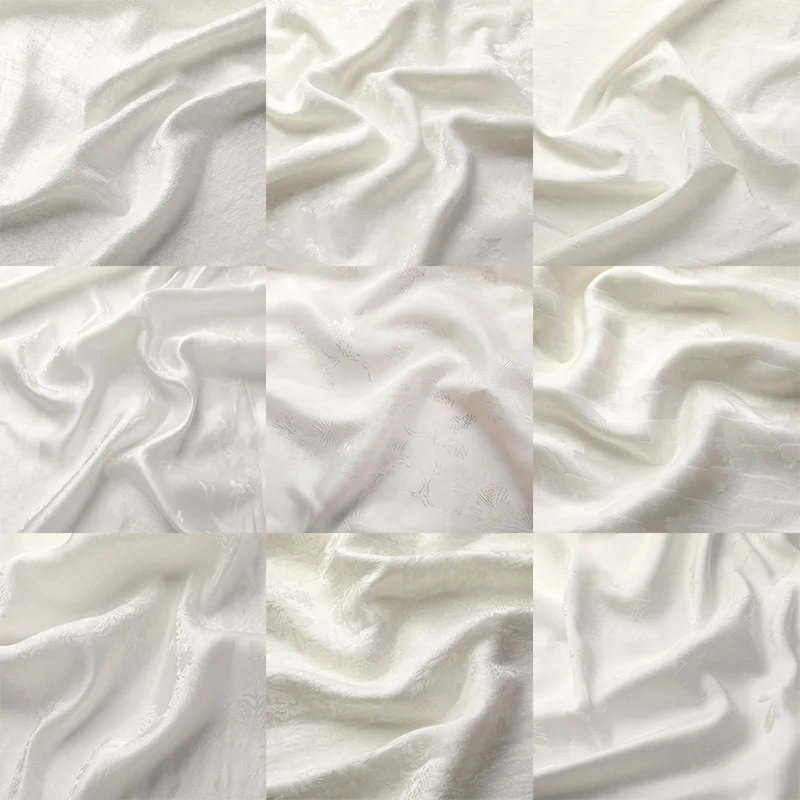 silk linen cotton rayon & viscose & modal fabric silk satin flower jacquard white silk satin brocade jacquard fabric for cloth