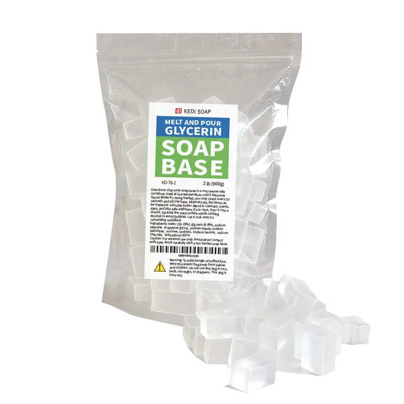 
KD-78-1Natural Crystal Transparent Melt and Pour Glycerin Soap Base in Small Cubes 