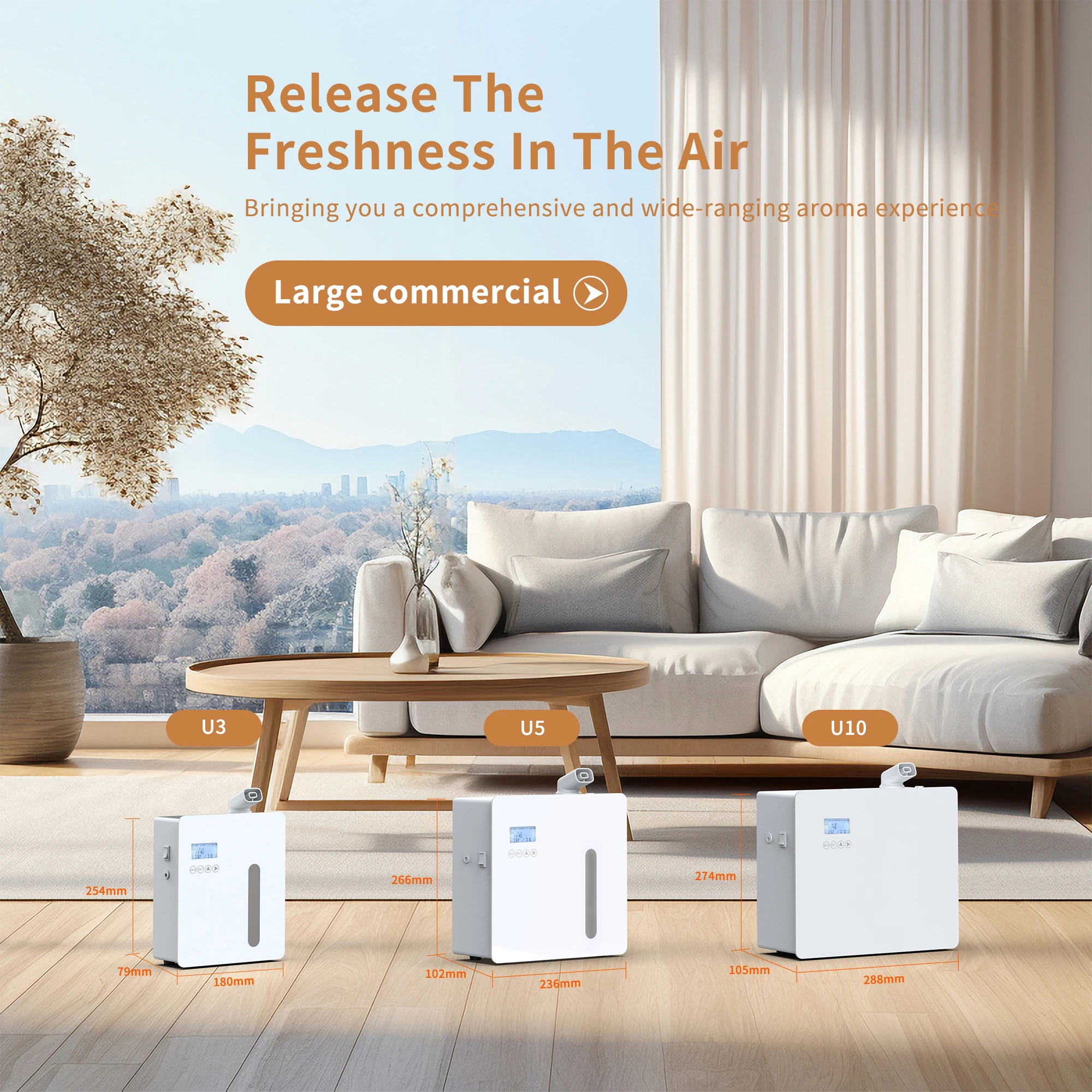 Hotel Wall Mounted HVAC machine WIFI  Scent Commercial Appliances Scent Marketing Essential plugin Oil Diffuser