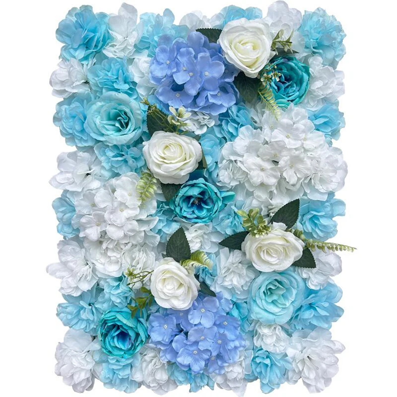 Customized Artificial Silk Roses Flower Wall Backdrop Faux Red Flower Wall Panels Background Fake Flowers Wall For Wedding Decor