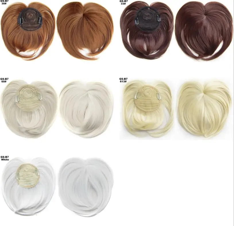 Hairpiece with edgy head and center fringe Wig bangs high temperature silk Traceless simulation fringe