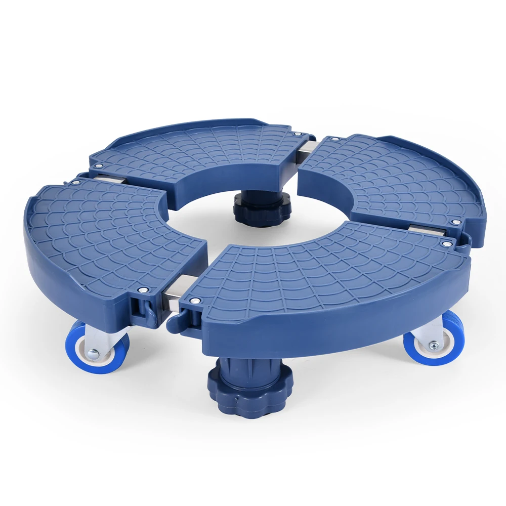 VERTAK Indoor Rollable Plant Dolly Adjustable Wheeled Planter Saucer Tray Anti-skid Plant Pallet Caddy with 4 feet & 4 wheels