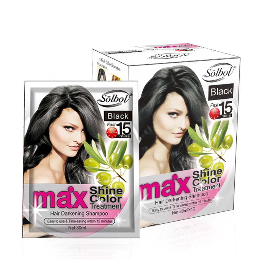 VOJO 5 Color Available Free samples Hair Dye Herbal Black Hair Color Shampoo No Ammonia