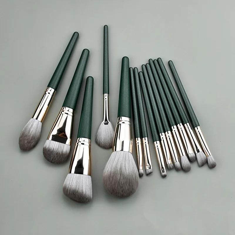 Manufacturers OEM 14 Pcs Soft Hair Foundation Buffing Vegan Professional Makeup Cosmetic Brushes Set