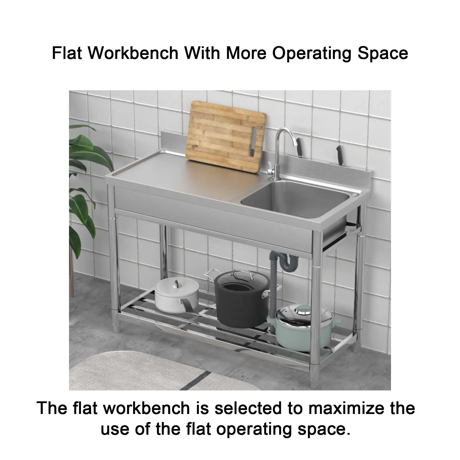High quality 304 inox commercial stainless steel hand wash sink for kitchen home outdoor use