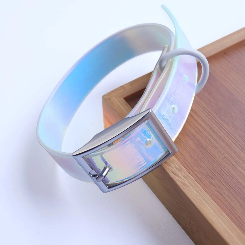 Colorful Rainbow Traction Rope for Dogs, Hand Free Transparent Luminous Colorful Pet Dog Collar Belt