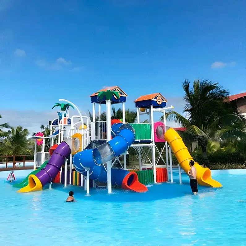 Spiral Slide for Outdoor Water Playgrounds, Perfect for Large Aqua Park Installations